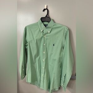 Ralph Lauren Men's Green Button Down Shirt-Size 15 1/2: 32-33
